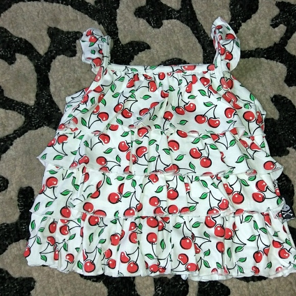 Tiered Cherries Flutter Sleeved Top - Picture 2 of 6